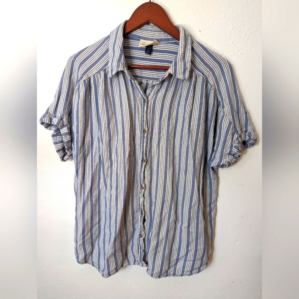 Universal Thread Striped Chambray Shirt - Size XL